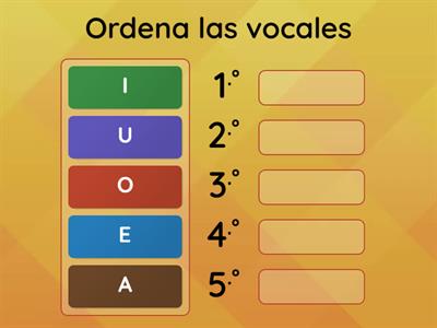 Ordena las vocales