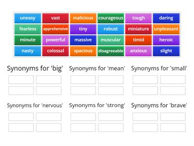 Synonyms common ADJECTIVES 1