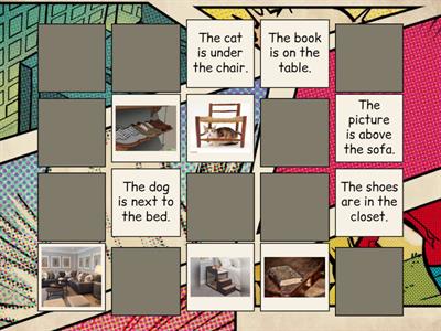 A1. Matching pairs: Prepositions of place