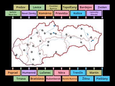 Vybrané mestá Slovenska