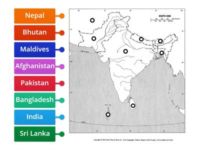 South Asia Map Countries Practice