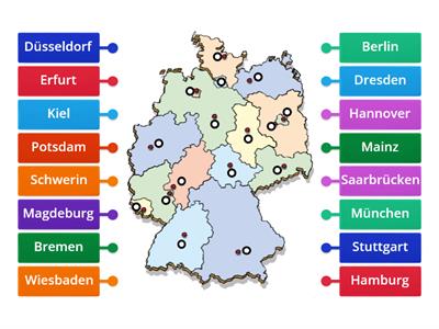 Bundesländer Deutschlands mit Hauptstädten