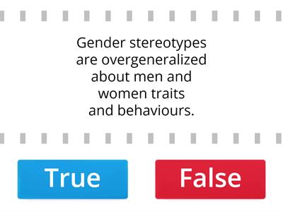  Gender stereotypes based on https://www.youtube.com/watch?v=HdHSDaJNQSg