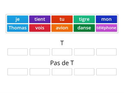 Letter T in word (words only) - French