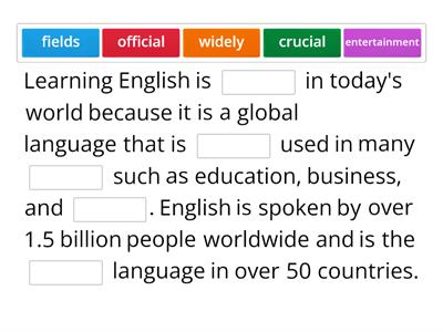 Importance of learning English