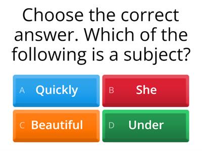 Complete the English Quiz.