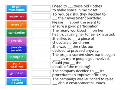 New Food Trends - Vocabulary 2 - Complete the Blanks