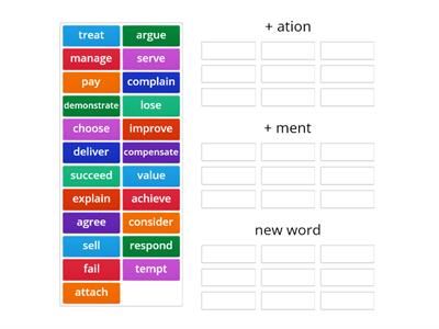 Making nouns from verbs