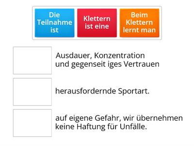 Sicher klettern - Samstagskurs