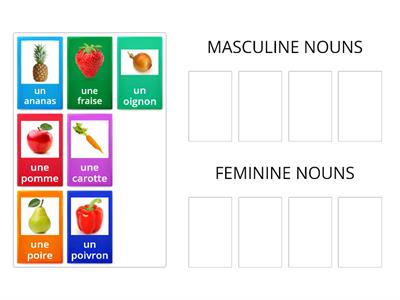 Y4 Les fruits et les légumes - masculine or feminine?