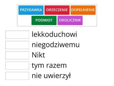 CZĘŚCI ZDANIA