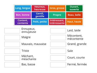 Adjectifs contraires