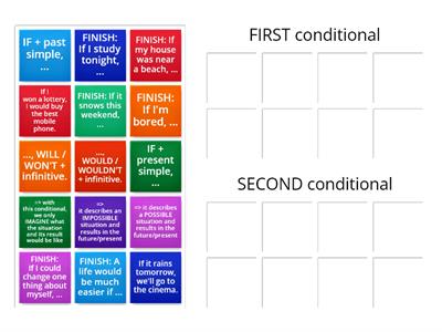 Conditionals - first and second