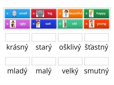 Kid's Box 1 Unit 4 - Adjectives (match up)