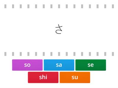 Hiragana "sa" column