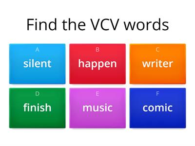VCV and VCCV quiz game