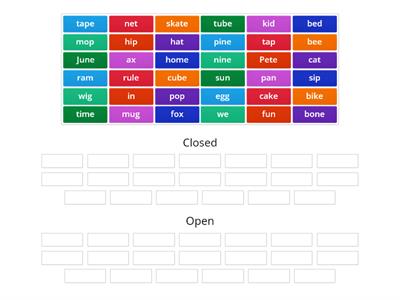 Open and closed vowels