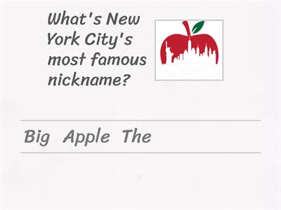 New York Quiz-Unscramble the words