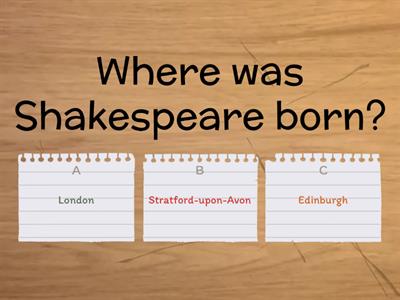 Quiz, Shakespeare