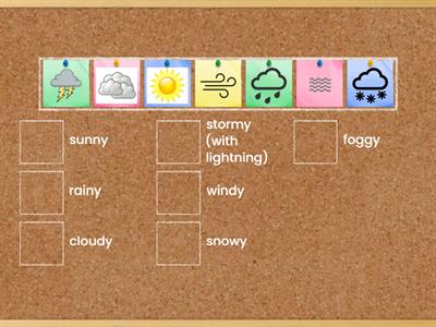 Match the weather with its symbol