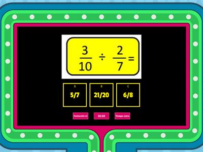 MULTIPLICACION Y DIVISIÓN DE FRACCIONES 