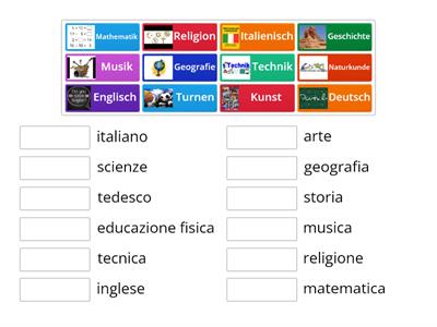 materie scolastiche tedesco - italiano