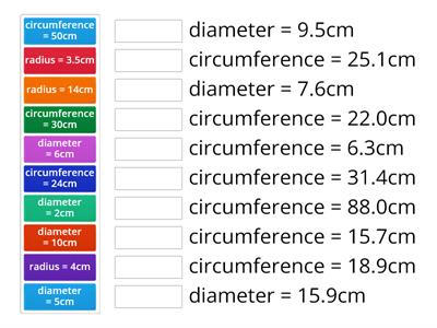 circumference match up