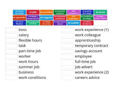 6A - Work experience & part-time jobs - vocab