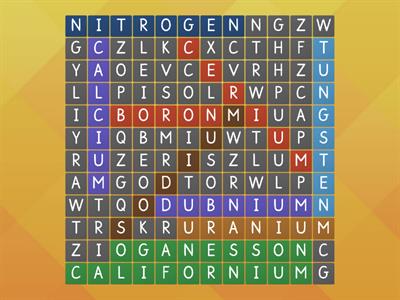 Periodic Table Word search
