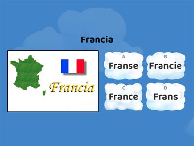 Nazioni e aggettivi di nazionalità-FRANCESE