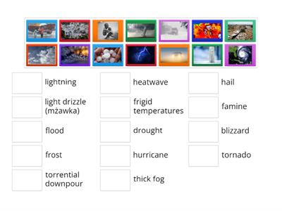 Weather, climate and disasters - vocabulary Matura rozszerzona EGIS