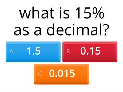  Fraction decimal percentage quiz- Y5- summits