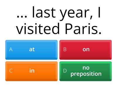 Prepositions of Time (at, on, in) Part 2