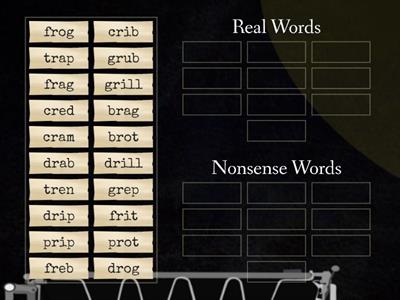 R Blends Real Vs Nonsense Word Sort