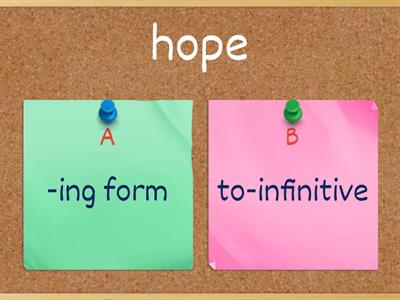 ing form/  to-infinitive