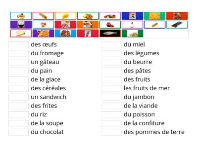  la nourriture - match up