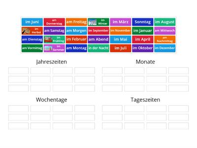 N2 EI 4 Wochentage Jahreszeiten, Monate, Tageszeiten