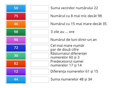 ADUNAREA ȘI SCĂDEREA (0-100)