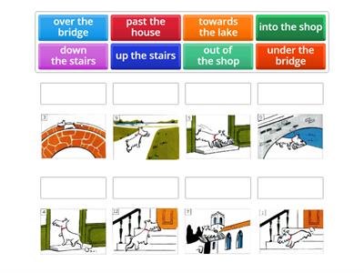 Match EF elementary 8C Prepositions of movement