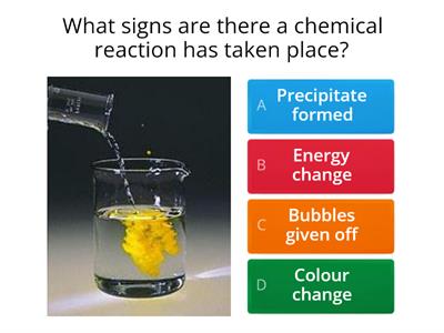Signs of a chemical reaction