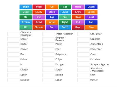 CIES - Match the correct meaning for each verb. 