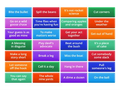 Flip tiles: English idioms - 342