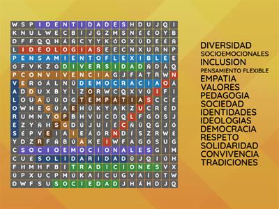 JUEGO #2 // SOPA DE LETRAS - DIVERSIDAD E INCLUSION