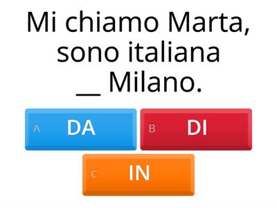 AL DENTE A1 (unità 5): Preposizioni e non solo