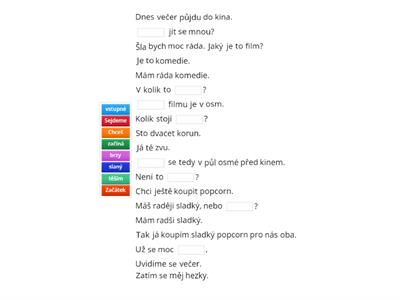 PŮJDEME DO KINA? (podle Learn Czech with Me)