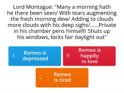 Romeo and Juliet- Romeo's Character Act I