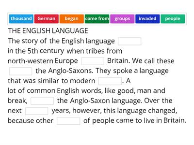 Project 5 Unit 5 Culture - The English language - reading