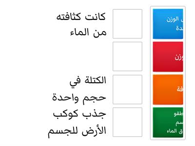 علوم رابع القياس ( الكثافة - الطفو - الوزن )