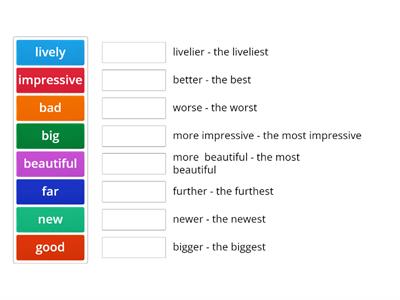 Adjective degrees of comparison