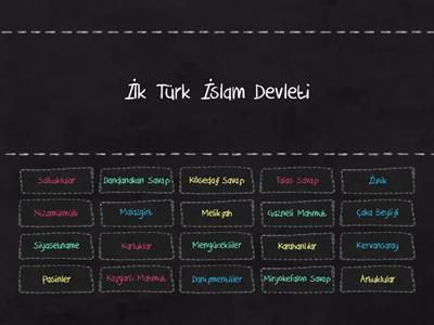 İlk Türk İslam devletleri eşleştirme etkinliği